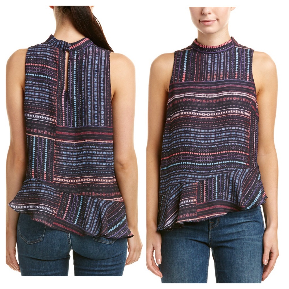 Parker Ruffle overlay top SZ L - Picture 2 of 7